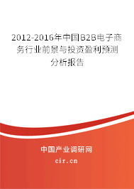 2012-2016年中國(guó)B2B電子商務(wù)行業(yè)前景與投資盈利預(yù)測(cè)分析報(bào)告 2012-2016年中國(guó)B2B電子商務(wù)行業(yè)前景與投資盈利預(yù)測(cè)分析報(bào)告
