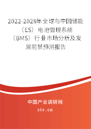 2022-2028年全球與中國儲能（ES）電池管理系統(tǒng)（BMS）行業(yè)市場分析及發(fā)展前景預(yù)測報告