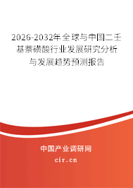 2026-2032年全球與中國(guó)二壬基萘磺酸行業(yè)發(fā)展研究分析與發(fā)展趨勢(shì)預(yù)測(cè)報(bào)告