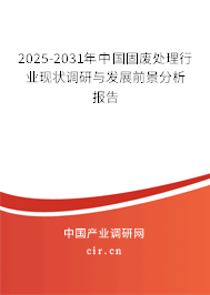 2025-2031年中國固廢處理行業(yè)現(xiàn)狀調(diào)研與發(fā)展前景分析報告