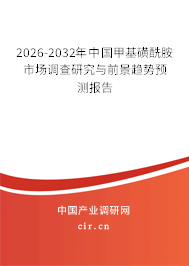 2026-2032年中國(guó)甲基磺酰胺市場(chǎng)調(diào)查研究與前景趨勢(shì)預(yù)測(cè)報(bào)告