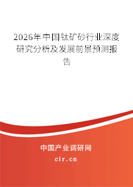 2026年中國(guó)鈦礦砂行業(yè)深度研究分析及發(fā)展前景預(yù)測(cè)報(bào)告 2026年中國(guó)鈦礦砂行業(yè)深度研究分析及發(fā)展前景預(yù)測(cè)報(bào)告