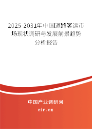 2025-2031年中國道路客運市場現(xiàn)狀調研與發(fā)展前景趨勢分析報告