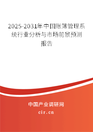 2025-2031年中國賬簿管理系統(tǒng)行業(yè)分析與市場前景預測報告 2025-2031年中國賬簿管理系統(tǒng)行業(yè)分析與市場前景預測報告