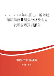 2025-2031年中國乙二醇苯醚醋酸酯行業(yè)研究分析及未來發(fā)展前景預測報告