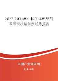 2025-2031年中國固體粘結(jié)劑發(fā)展現(xiàn)狀與前景趨勢報告