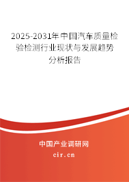 2025-2031年中國汽車質(zhì)量檢驗(yàn)檢測行業(yè)現(xiàn)狀與發(fā)展趨勢分析報(bào)告