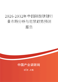 2026-2032年中國磷酸鐵鋰行業(yè)市場分析與前景趨勢預(yù)測報告
