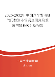 2026-2032年中國(guó)汽車(chē)發(fā)動(dòng)機(jī)氣門(mén)檢測(cè)市場(chǎng)調(diào)查研究及發(fā)展前景趨勢(shì)分析報(bào)告