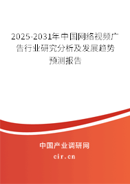 2025-2031年中國網(wǎng)絡視頻廣告行業(yè)研究分析及發(fā)展趨勢預測報告