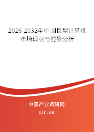 2026-2032年中國(guó)巨型計(jì)算機(jī)市場(chǎng)現(xiàn)狀與前景分析