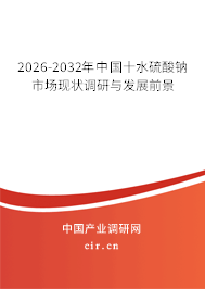 2025-2031年中國十水硫酸鈉市場現狀調研與發(fā)展前景