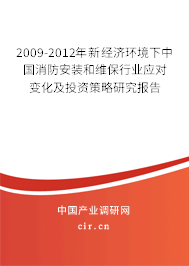 2009-2012年新經濟環(huán)境下中國消防安裝和維保行業(yè)應對變化及投資策略研究報告
