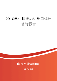 2010年中國電力進出口統(tǒng)計咨詢報告