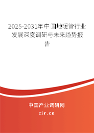 2025-2031年中國地暖管行業(yè)發(fā)展深度調(diào)研與未來趨勢報告