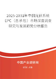 2025-2031年中國光伏系統(tǒng)EPC（總承包）市場深度調查研究與發(fā)展趨勢分析報告