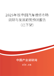 2025年版中國汽車維修市場調(diào)研與發(fā)展趨勢預(yù)測報(bào)告(已下架) 2025年版中國汽車維修市場調(diào)研與發(fā)展趨勢預(yù)測報(bào)告(已下架)