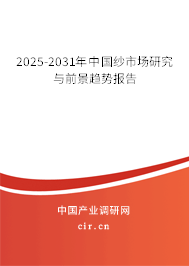 2025-2031年中國紗市場研究與前景趨勢報告