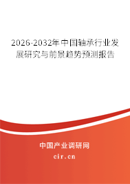2026-2032年中國軸承行業(yè)發(fā)展研究與前景趨勢預(yù)測報告