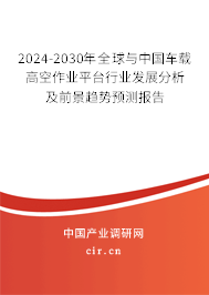 2024-2030年全球與中國車載高空作業(yè)平臺(tái)行業(yè)發(fā)展分析及前景趨勢預(yù)測報(bào)告