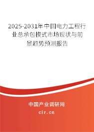 2025-2031年中國電力工程行業(yè)總承包模式市場現(xiàn)狀與前景趨勢預(yù)測報告
