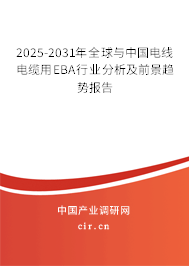 2025-2031年全球與中國(guó)電線電纜用EBA行業(yè)分析及前景趨勢(shì)報(bào)告