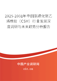 2025-2031年中國氯磺化聚乙烯橡膠（CSM）行業(yè)發(fā)展深度調(diào)研與未來趨勢分析報告