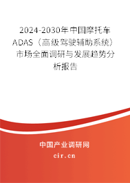 2024-2030年中國(guó)摩托車ADAS（高級(jí)駕駛輔助系統(tǒng)）市場(chǎng)全面調(diào)研與發(fā)展趨勢(shì)分析報(bào)告
