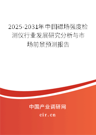 2025-2031年中國磁場強度檢測儀行業(yè)發(fā)展研究分析與市場前景預(yù)測報告 2025-2031年中國磁場強度檢測儀行業(yè)發(fā)展研究分析與市場前景預(yù)測報告