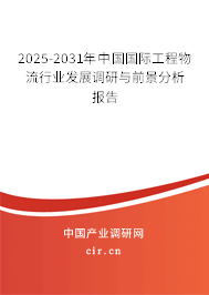 2025-2031年中國國際工程物流行業(yè)發(fā)展調(diào)研與前景分析報告 2025-2031年中國國際工程物流行業(yè)發(fā)展調(diào)研與前景分析報告