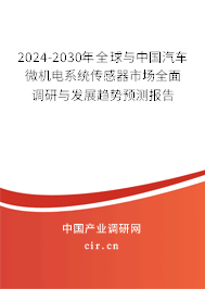 2024-2030年全球與中國(guó)汽車微機(jī)電系統(tǒng)傳感器市場(chǎng)全面調(diào)研與發(fā)展趨勢(shì)預(yù)測(cè)報(bào)告
