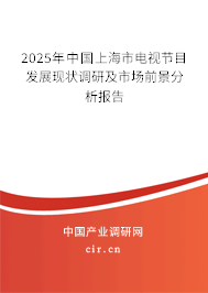 2025年中國(guó)上海市電視節(jié)目發(fā)展現(xiàn)狀調(diào)研及市場(chǎng)前景分析報(bào)告 2025年中國(guó)上海市電視節(jié)目發(fā)展現(xiàn)狀調(diào)研及市場(chǎng)前景分析報(bào)告
