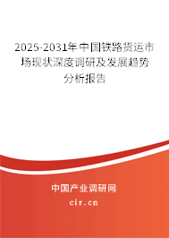 2025-2031年中國鐵路貨運市場現(xiàn)狀深度調研及發(fā)展趨勢分析報告