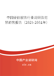 中國征信服務(wù)行業(yè)調(diào)研及前景趨勢報(bào)告(2025-2031年) 中國征信服務(wù)行業(yè)調(diào)研及前景趨勢報(bào)告(2025-2031年)