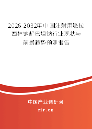 2025-2031年中國注射用哌拉西林鈉舒巴坦鈉行業(yè)現(xiàn)狀與前景趨勢預測報告 2025-2031年中國注射用哌拉西林鈉舒巴坦鈉行業(yè)現(xiàn)狀與前景趨勢預測報告