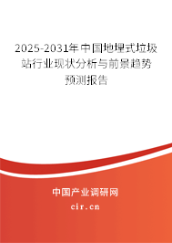 2025-2031年中國地埋式垃圾站行業(yè)現(xiàn)狀分析與前景趨勢預(yù)測報(bào)告
