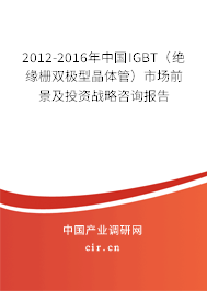 2012-2016年中國IGBT（絕緣柵雙極型晶體管）市場前景及投資戰(zhàn)略咨詢報告
