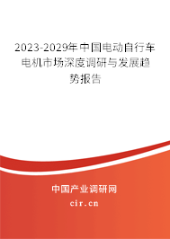 2023-2029年中國電動自行車電機市場深度調研與發(fā)展趨勢報告