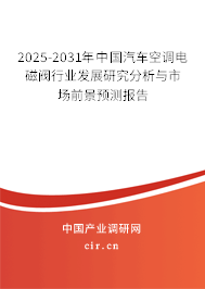 2025-2031年中國汽車空調(diào)電磁閥行業(yè)發(fā)展研究分析與市場前景預(yù)測報(bào)告