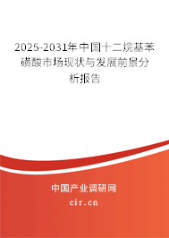 2025-2031年中國(guó)十二烷基苯磺酸市場(chǎng)現(xiàn)狀與發(fā)展前景分析報(bào)告
