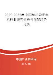 2026-2032年中國單相異步電機(jī)行業(yè)研究分析與前景趨勢報告