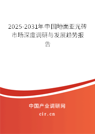2025-2031年中國地面亞光磚市場深度調(diào)研與發(fā)展趨勢報告