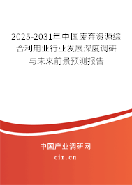 2025-2031年中國(guó)廢棄資源綜合利用業(yè)行業(yè)發(fā)展深度調(diào)研與未來(lái)前景預(yù)測(cè)報(bào)告