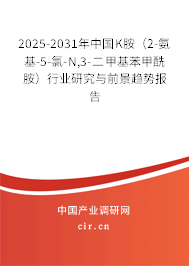 2025-2031年中國(guó)K胺（2-氨基-5-氯-N,3-二甲基苯甲酰胺）行業(yè)研究與前景趨勢(shì)報(bào)告