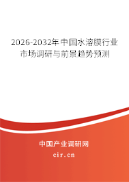 2024-2030年中國水溶膜行業(yè)市場(chǎng)調(diào)研與前景趨勢(shì)預(yù)測(cè)