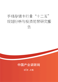 手機(jī)存儲卡行業(yè)“十二五”規(guī)劃分析與投資前景研究報(bào)告
