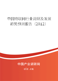中國物聯(lián)網(wǎng)行業(yè)調(diào)研及發(fā)展趨勢預測報告（2012）