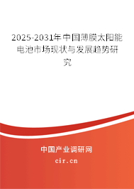 2025-2031年中國薄膜太陽能電池市場現(xiàn)狀與發(fā)展趨勢研究 2025-2031年中國薄膜太陽能電池市場現(xiàn)狀與發(fā)展趨勢研究