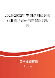 2026-2032年中國(guó)晶圓級(jí)封裝行業(yè)市場(chǎng)調(diào)研與前景趨勢(shì)報(bào)告