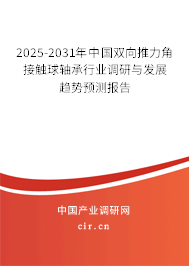 2025-2031年中國(guó)雙向推力角接觸球軸承行業(yè)調(diào)研與發(fā)展趨勢(shì)預(yù)測(cè)報(bào)告